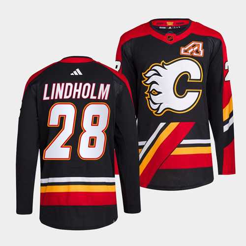Men's Calgary Flames #28 Elias Lindholm Black 2022-23 Reverse Retro Stitched Jersey Dzhi,We sell and wholesale Men's Calgary Flames #28 Elias Lindholm Black 2022-23 Reverse Retro Stitched Jersey Dzhi on line form chian!